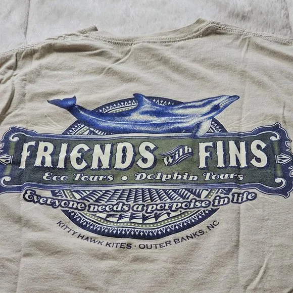 Kitty Hawk Kites Outer Banks OBX North Carolina Dolphin Tours T Shirt M - Picture 2 of 7